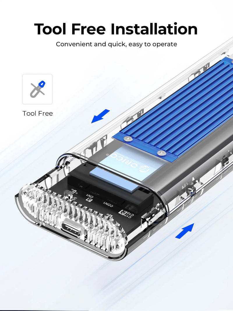 A large marketing image providing additional information about the product ORICO USB4 M.2 NVMe SSD Enclosure - Additional alt info not provided